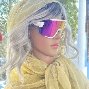 Stylish White and Purple Mirrored Chromapop Sunglasses